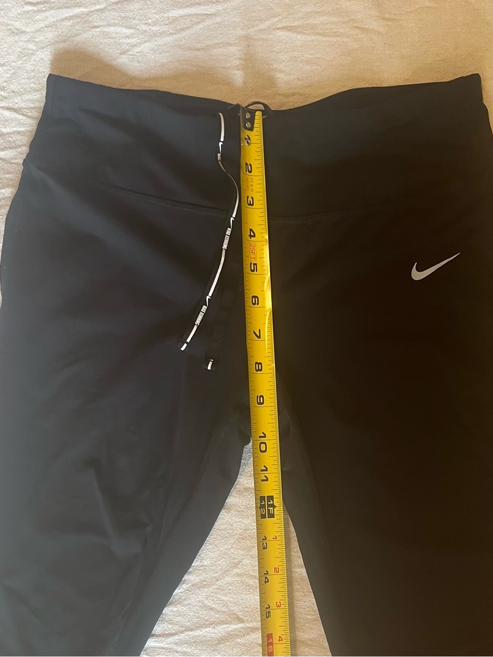 Nike Black Dri-FIT Workout Pants with White Swoosh